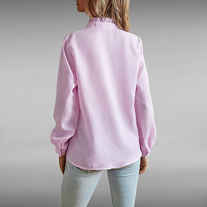 Augusta™ | Elegant Plisséskjorte med Lange Ermer