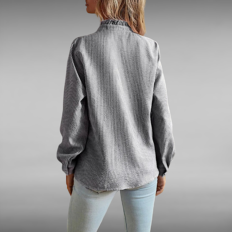 Augusta™ | Elegant Plisséskjorte med Lange Ermer