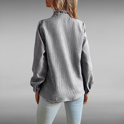 Augusta™ | Elegant Plisséskjorte med Lange Ermer