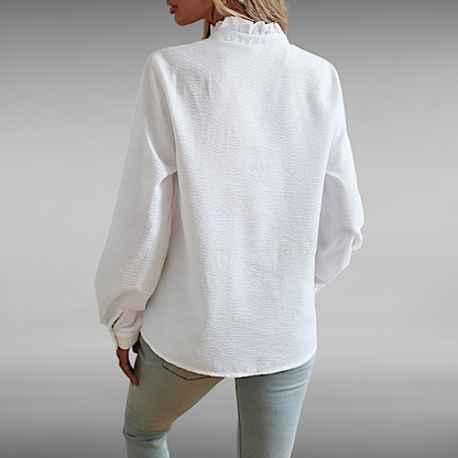 Augusta™ | Elegant Plisséskjorte med Lange Ermer