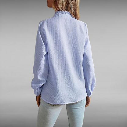 Augusta™ | Elegant Plisséskjorte med Lange Ermer