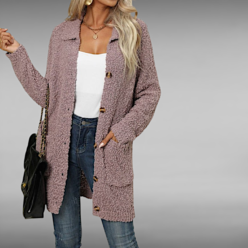 Hanna™ | Casual Ensfarget Cardigan