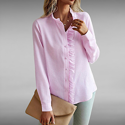 Augusta™ | Elegant Plisséskjorte med Lange Ermer