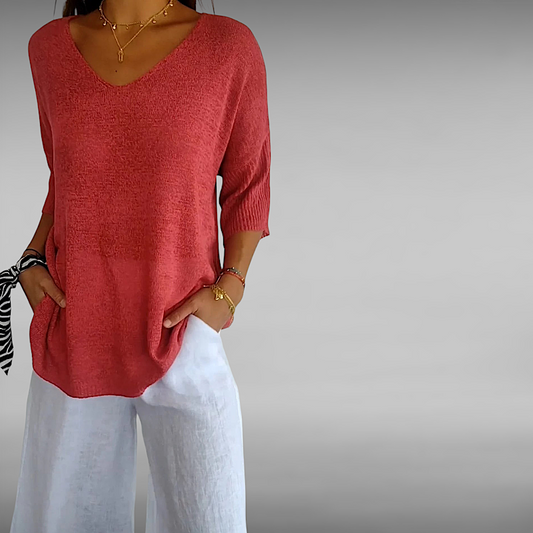 Alma™ | Myk V‑hals Strikket Topp