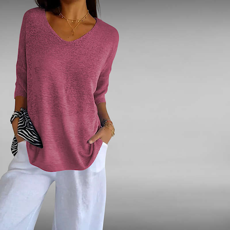 Alma™ | Myk V‑hals Strikket Topp