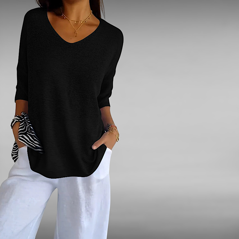 Alma™ | Myk V‑hals Strikket Topp