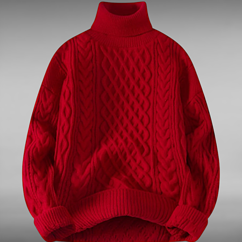 Asger™ | Vintage Tvunnet Høyhalset Genser