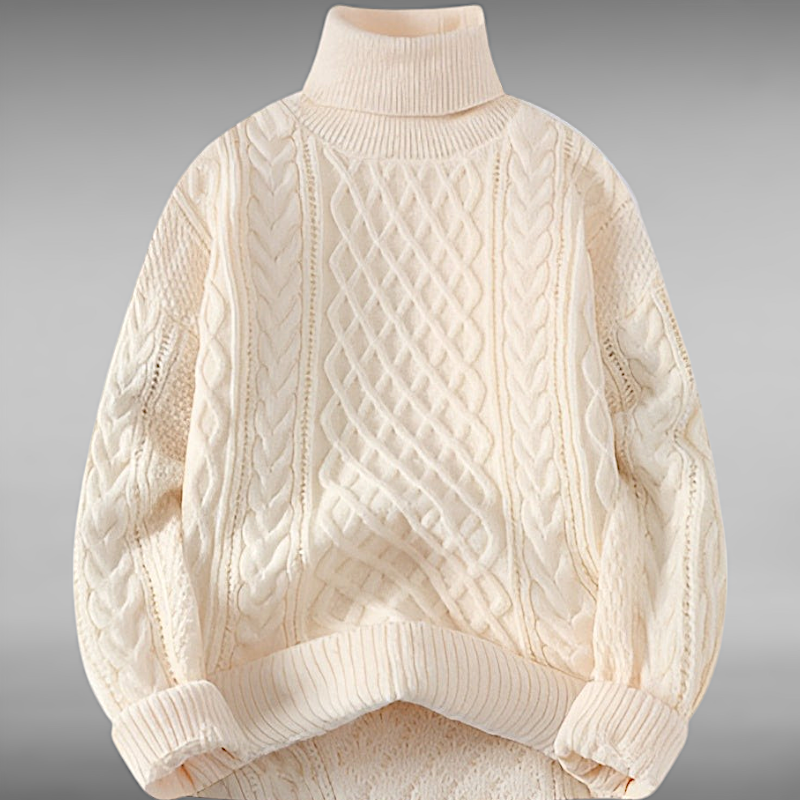 Asger™ | Vintage Tvunnet Høyhalset Genser