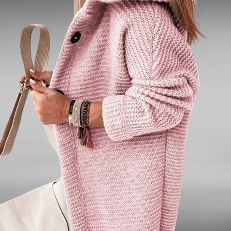Elise™ | Casual Strikket Kåpe med Hette