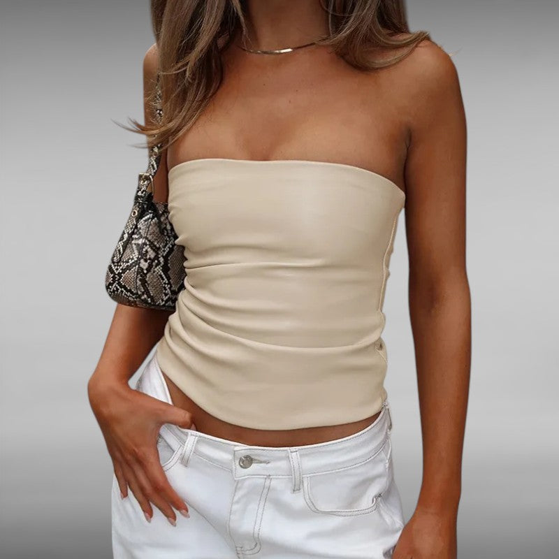 Eva™ | Stroppeløs Lærlook‑Topp