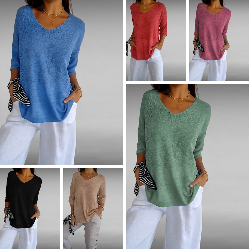 Alma™ | Myk V‑hals Strikket Topp